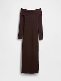 CashSoft Stretch Off-Shoulder Midi Sweater Dress