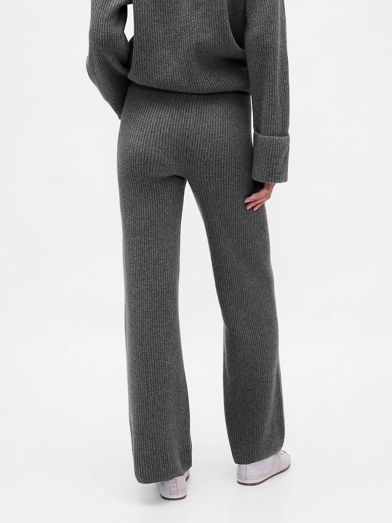 CashSoft Shaker-Stitch Sweater Pants