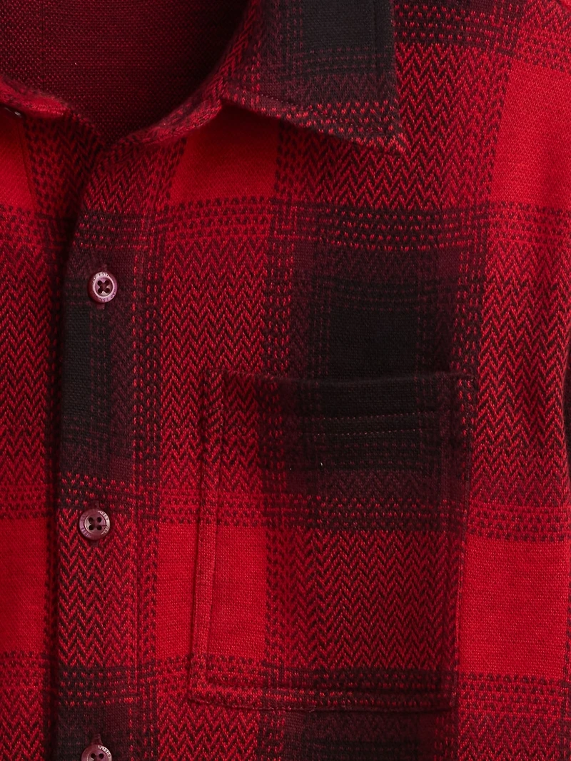 Kids Knit Jersey Plaid Shirt