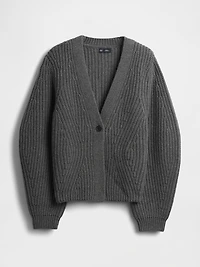Barrel-Sleeve Cardigan Sweater