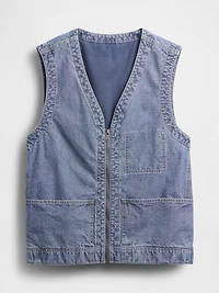 Heavyweight Denim Utility Vest