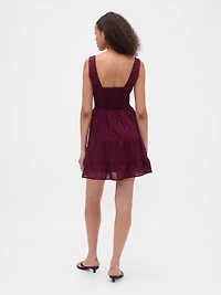 Lace-Trim Tiered Mini Dress