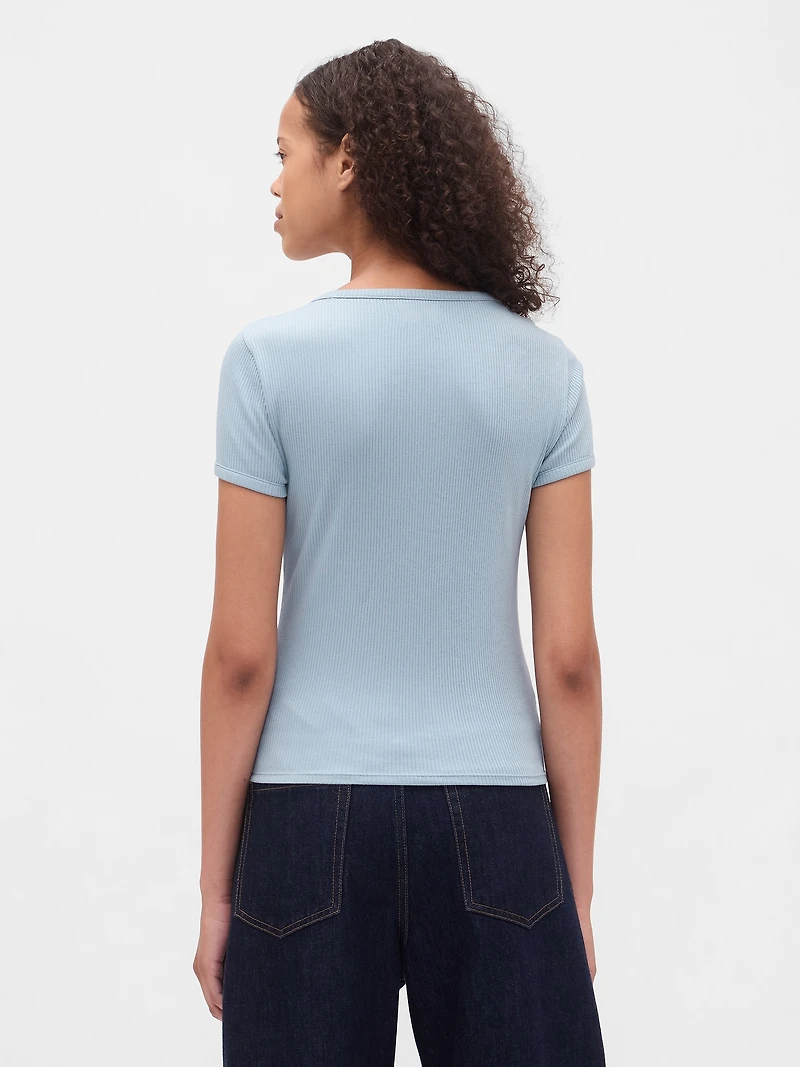 Modern Rib Scoop Crop T-Shirt