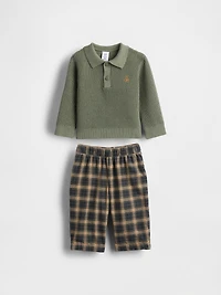Baby Waffle Polo Outfit Set