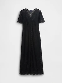 Lace V-Neck Midi Dress