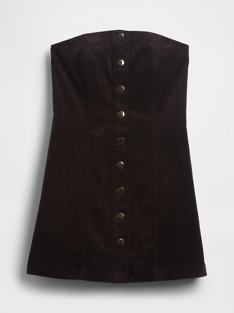 Corduroy Strapless Mini Dress