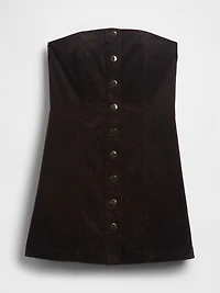 Corduroy Strapless Mini Dress