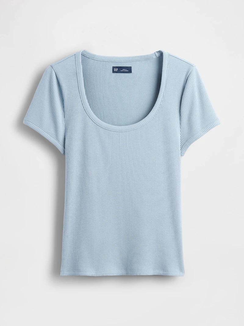 Modern Rib Scoop Crop T-Shirt