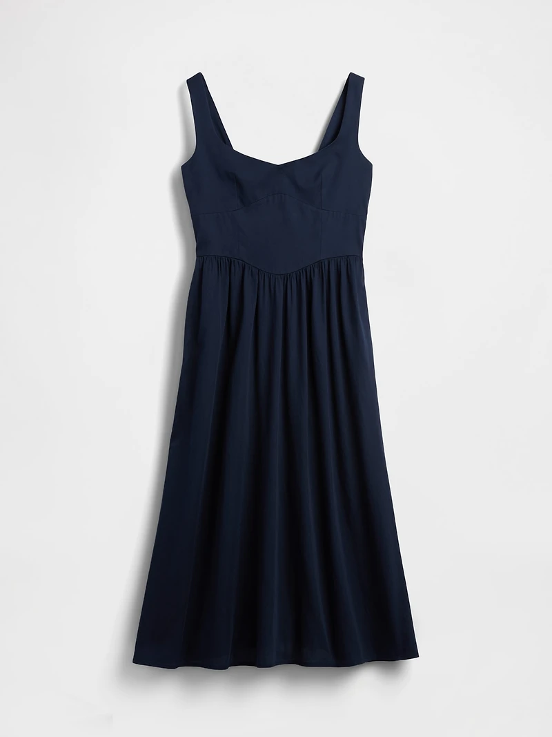 Seamed Drop-Waist Maxi Dress