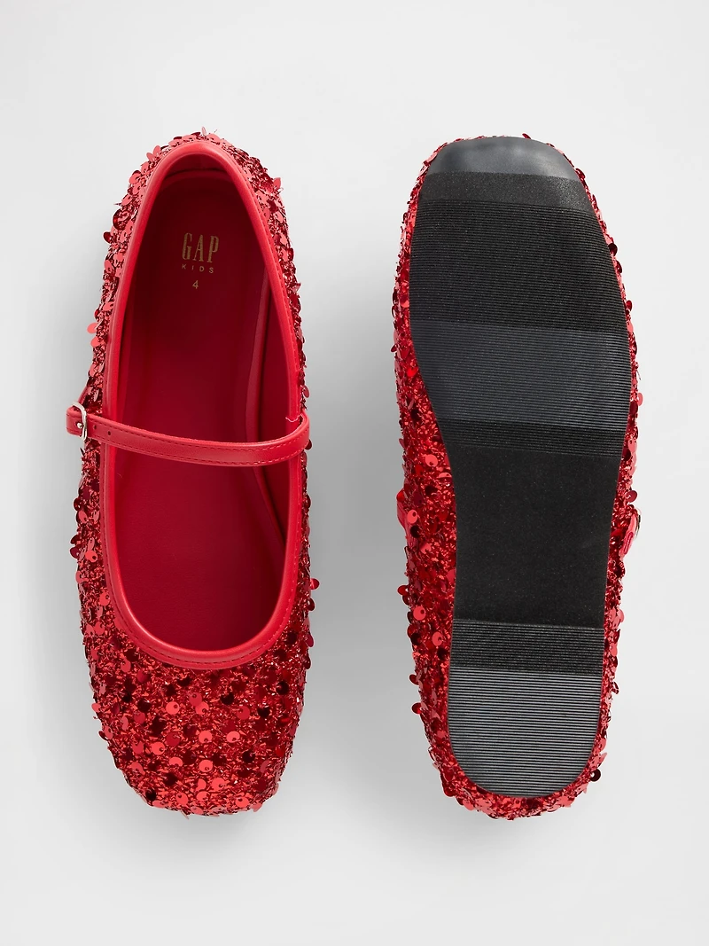 Kids Sequin Ballet Flats