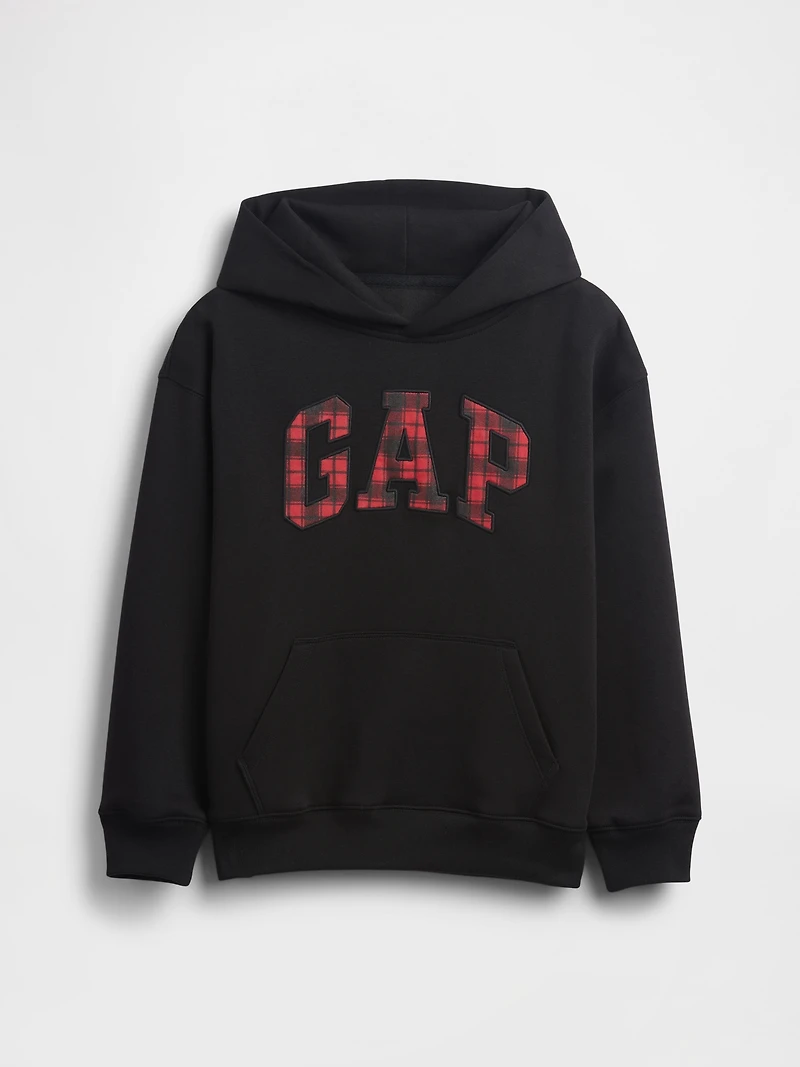 Kids VintageSoft Relaxed Plaid Logo Hoodie