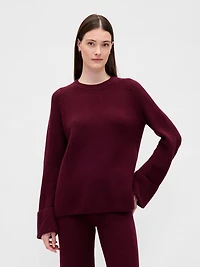 CashSoft Shaker-Stitch Boyfriend Sweater