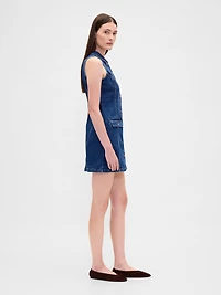 Denim Collared Shift Mini Dress