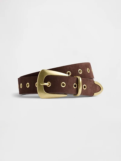 Suede Grommet Belt