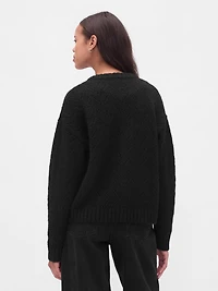 Fuzzy Pointelle Cardigan