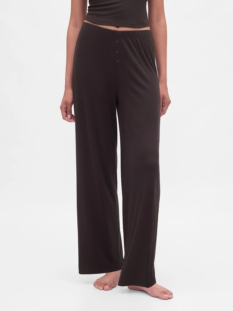 Mini Rib Wide-Leg PJ Pants