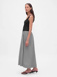 Mixed Media Drop-Waist Maxi Dress