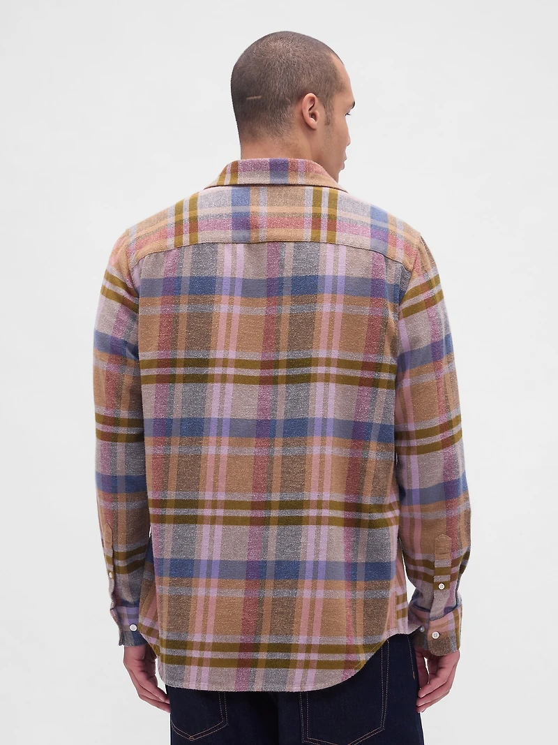Organic Cotton Relaxed Flannel Shirt