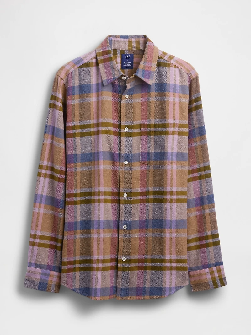 Organic Cotton Relaxed Flannel Shirt
