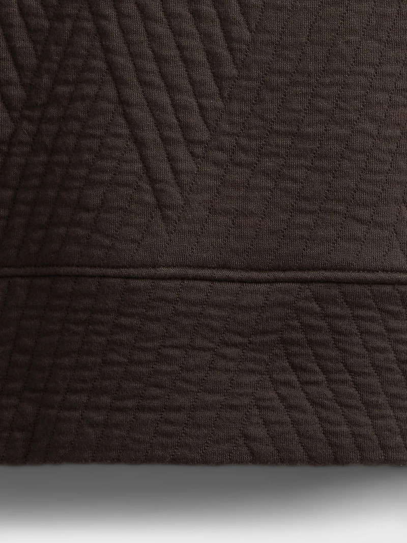 GapFit Quilted Jacquard Knit Funnel-Neck Pullover