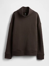 GapFit Quilted Jacquard Knit Funnel-Neck Pullover