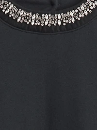 VintageSoft Jewel-Neck Crop Sweatshirt