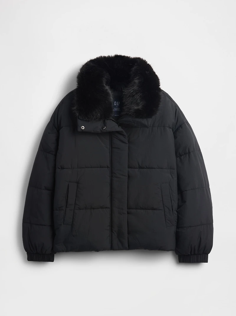 Fur-Trim Puffer Jacket