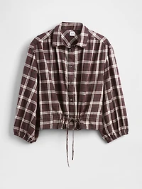 Plaid Tie-Waist Top