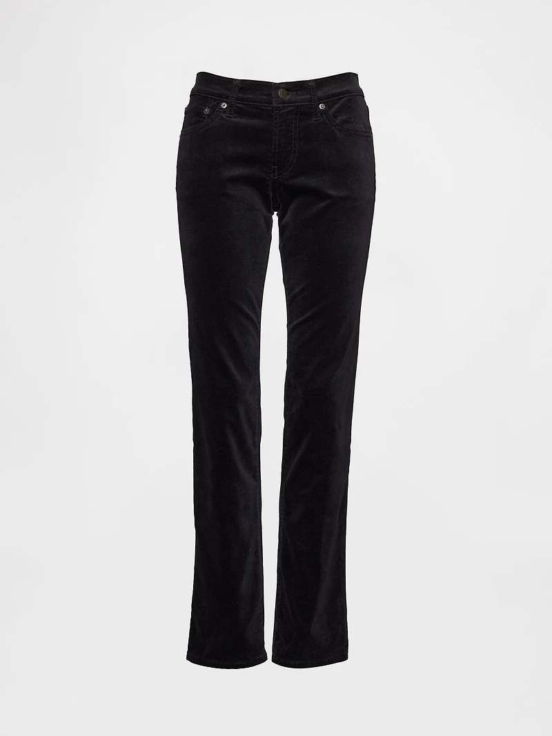 Low Rise Velvet '90s Slim Straight Pants