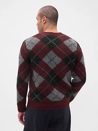Brushed Argyle Sweater
