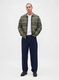 Brushed Plaid Zip Sweater