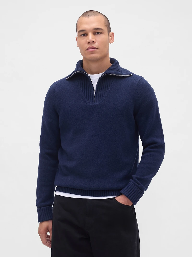 CashSoft Quarter-Zip Pullover Sweater