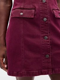 Denim Collared Shift Mini Dress