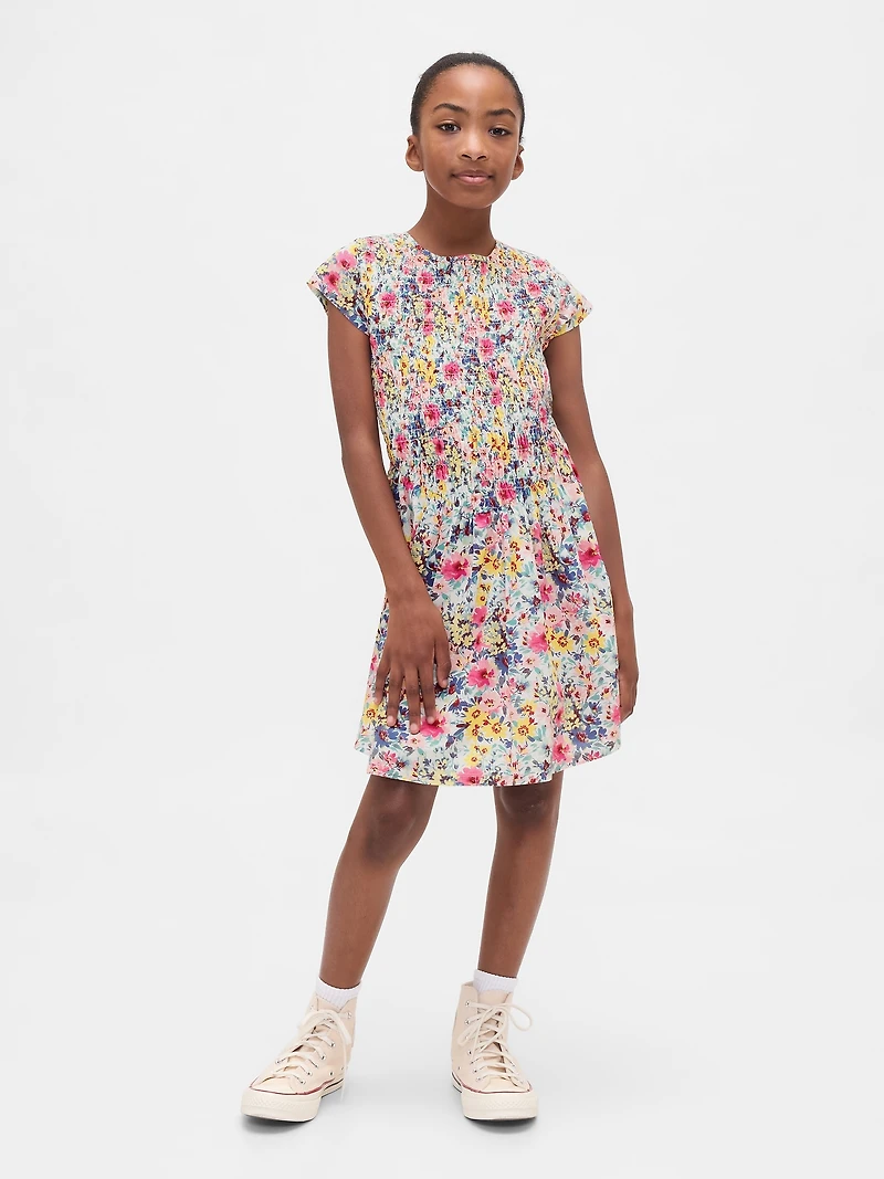 Kids Smocked Floral Dress