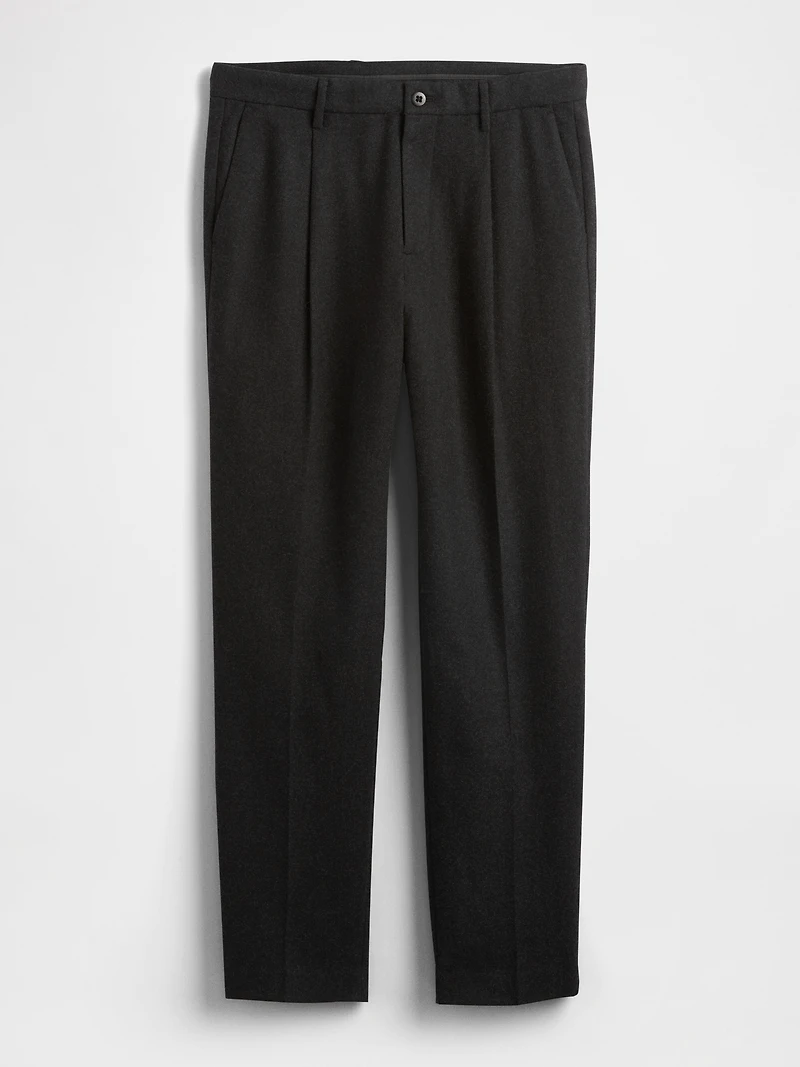 Wool-Blend Relaxed Straight Trousers