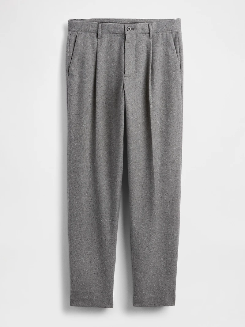 Wool-Blend Relaxed Straight Trousers