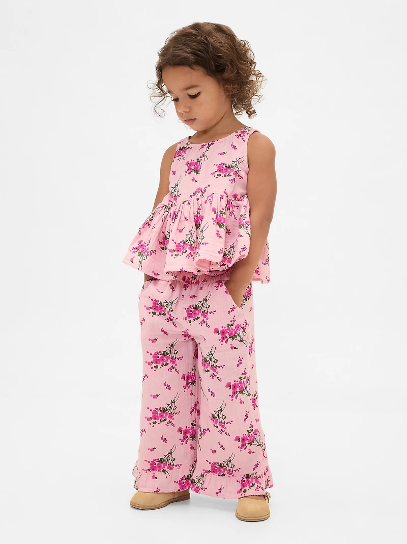 Baby & Toddler Cotton Gauze Ruffle Outfit Set