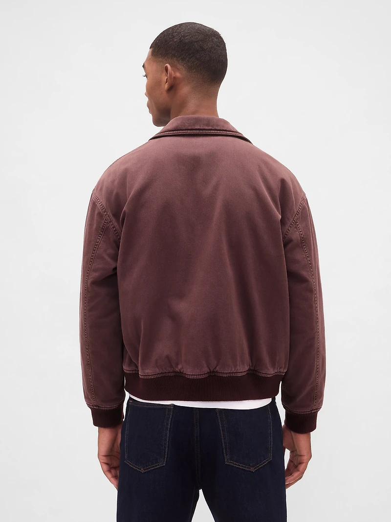 Washed Twill Bomber Jacket