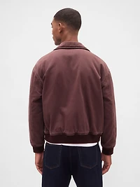 Washed Twill Bomber Jacket
