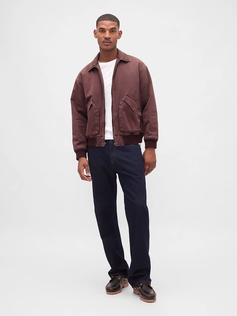 Washed Twill Bomber Jacket