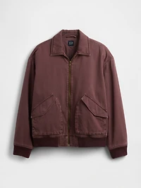 Washed Twill Bomber Jacket