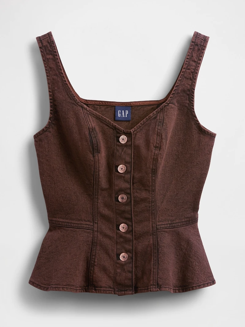 Denim Peplum Tank Top
