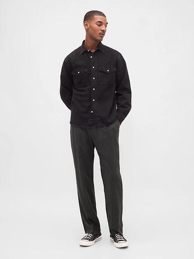 365 Wool-Blend Relaxed Trousers