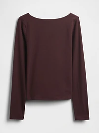 CloseKnit Jersey Boatneck Open-Back T-Shirt