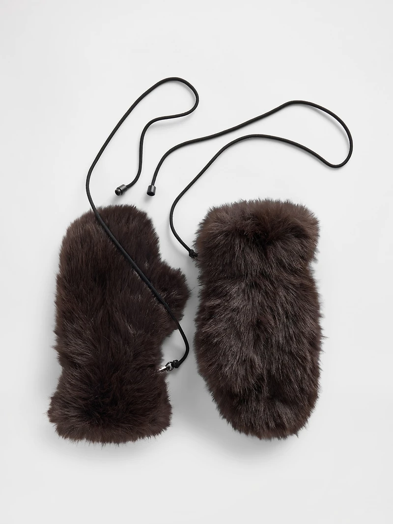 Faux Fur Mittens