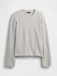 CashSoft Cable-Knit Crewneck Sweater