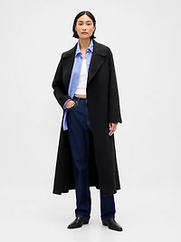 Wool-Blend Wrap Coat
