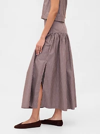 Poplin Drop-Waist Maxi Skirt