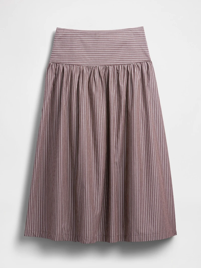 Poplin Drop-Waist Maxi Skirt