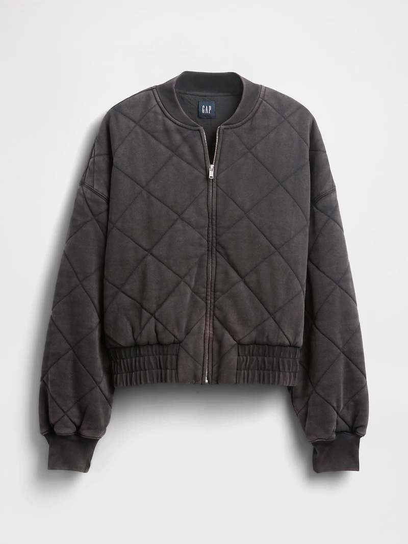 VintageSoft Quilted Bomber Jacket